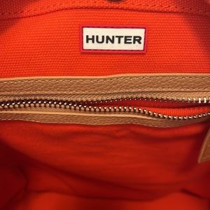 Hunter orange canvas shoulder bag